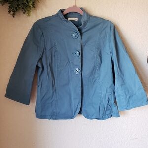 Coldwater Creek Blazer Blue 3/4 Sleeve Jacket Women’s Size 12